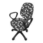 Grey And White Shark Pattern Print Office Chair Cover