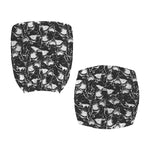 Grey And White Shark Pattern Print Office Chair Cover