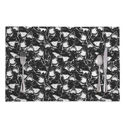 Grey And White Shark Pattern Print Placemat