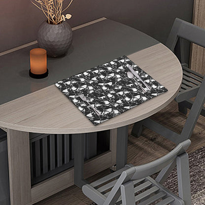 Grey And White Shark Pattern Print Placemat