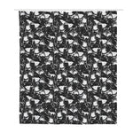 Grey And White Shark Pattern Print Polyester Shower Curtain