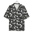 Grey And White Shark Pattern Print Rayon Hawaiian Shirt