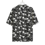 Grey And White Shark Pattern Print Rayon Hawaiian Shirt