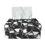Grey And White Shark Pattern Print Rectangle Tissue Box Cover
