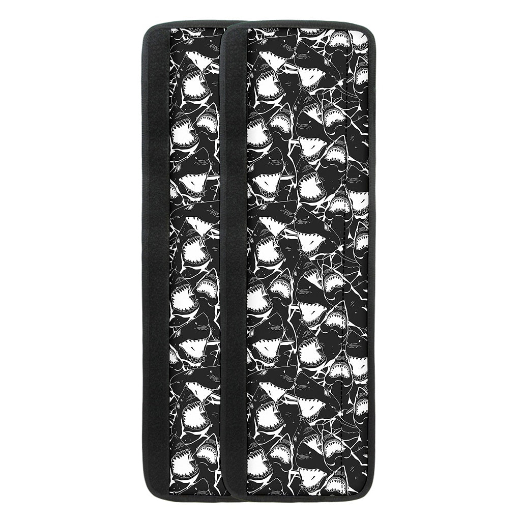 Grey And White Shark Pattern Print Refrigerator Handle Covers