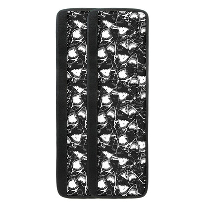 Grey And White Shark Pattern Print Refrigerator Handle Covers