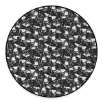 Grey And White Shark Pattern Print Round Floor Mat