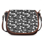 Grey And White Shark Pattern Print Saddle Bag