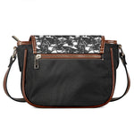 Grey And White Shark Pattern Print Saddle Bag