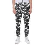 Grey And White Shark Pattern Print Scuba Joggers