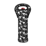 Grey And White Shark Pattern Print Single Neoprene Wine Tote