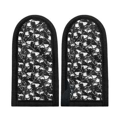Grey And White Shark Pattern Print Skillet Handle Cover