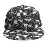Grey And White Shark Pattern Print Snapback Cap