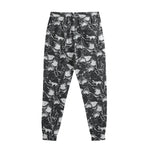 Grey And White Shark Pattern Print Sweatpants