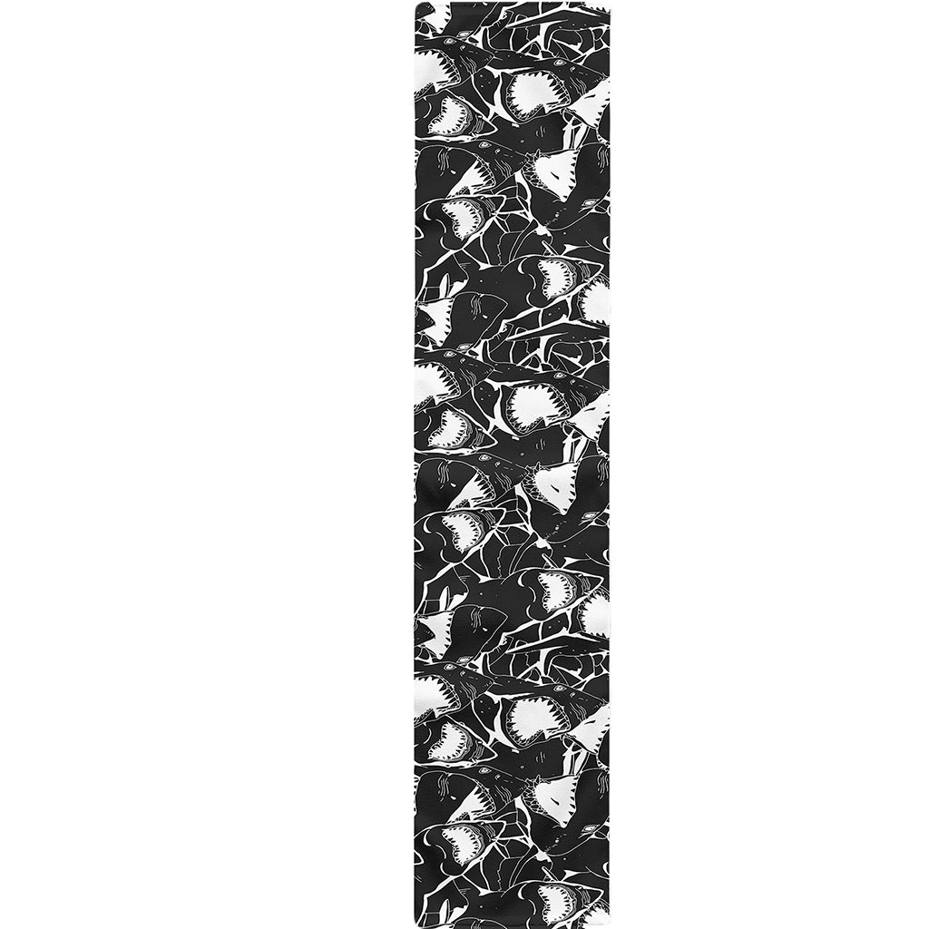 Grey And White Shark Pattern Print Table Runner