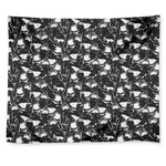 Grey And White Shark Pattern Print Tapestry