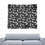 Grey And White Shark Pattern Print Tapestry