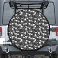 Grey And White Shark Pattern Print Tire Cover