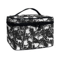 Grey And White Shark Pattern Print Travel Makeup Bag