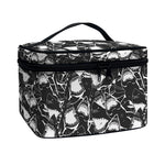 Grey And White Shark Pattern Print Travel Makeup Bag