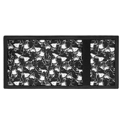 Grey And White Shark Pattern Print Trifold Wallet