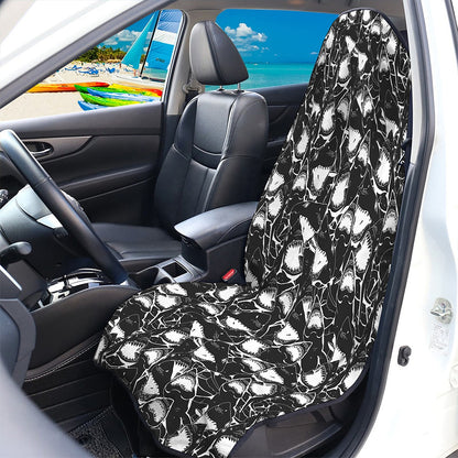 Grey And White Shark Pattern Print Waterproof Car Seat Cover