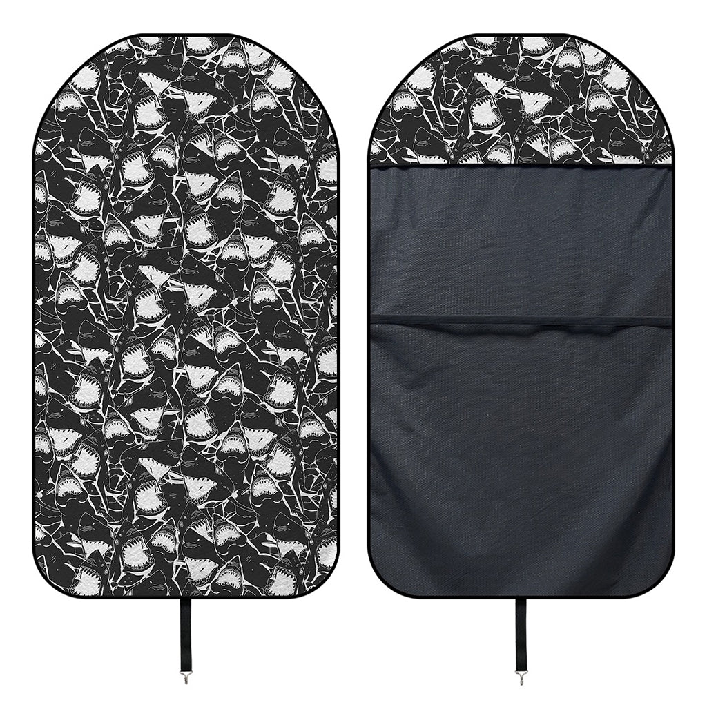 Grey And White Shark Pattern Print Waterproof Car Seat Cover