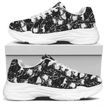 Grey And White Shark Pattern Print White Chunky Shoes