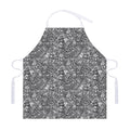 Grey And White Totem Pattern Print Adjustable Apron