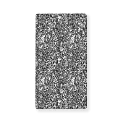 Grey And White Totem Pattern Print Baby Crib Sheet