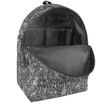 Grey And White Totem Pattern Print Backpack