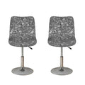 Grey And White Totem Pattern Print Bar Stool Covers
