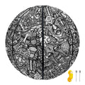 Grey And White Totem Pattern Print Basketball