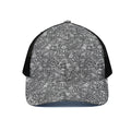 Grey And White Totem Pattern Print Black Mesh Trucker Hat
