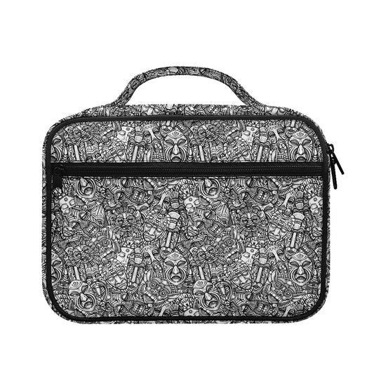 Grey And White Totem Pattern Print Briefcase Bible Bag
