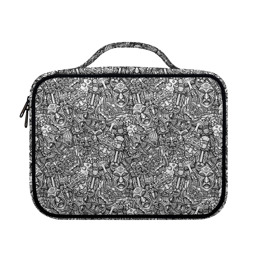 Grey And White Totem Pattern Print Briefcase Bible Bag