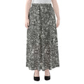 Grey And White Totem Pattern Print Chiffon Maxi Skirt