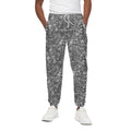 Grey And White Totem Pattern Print Cotton Sweatpants