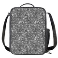 Grey And White Totem Pattern Print Crossbody Lunch Bag