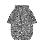 Grey And White Totem Pattern Print Dog Zip Up Hoodie