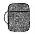 Grey And White Totem Pattern Print Front Pocket Bible Bag
