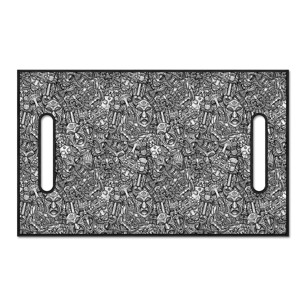 Grey And White Totem Pattern Print Golf Cart Seat Cover