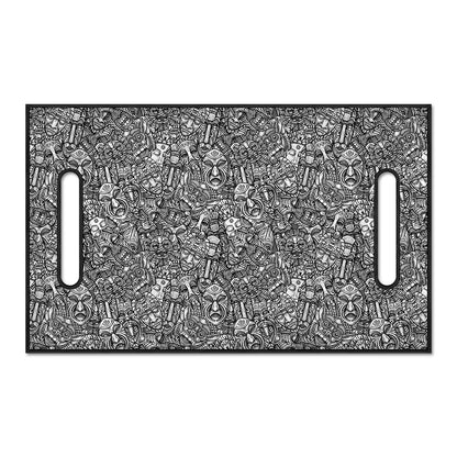Grey And White Totem Pattern Print Golf Cart Seat Cover