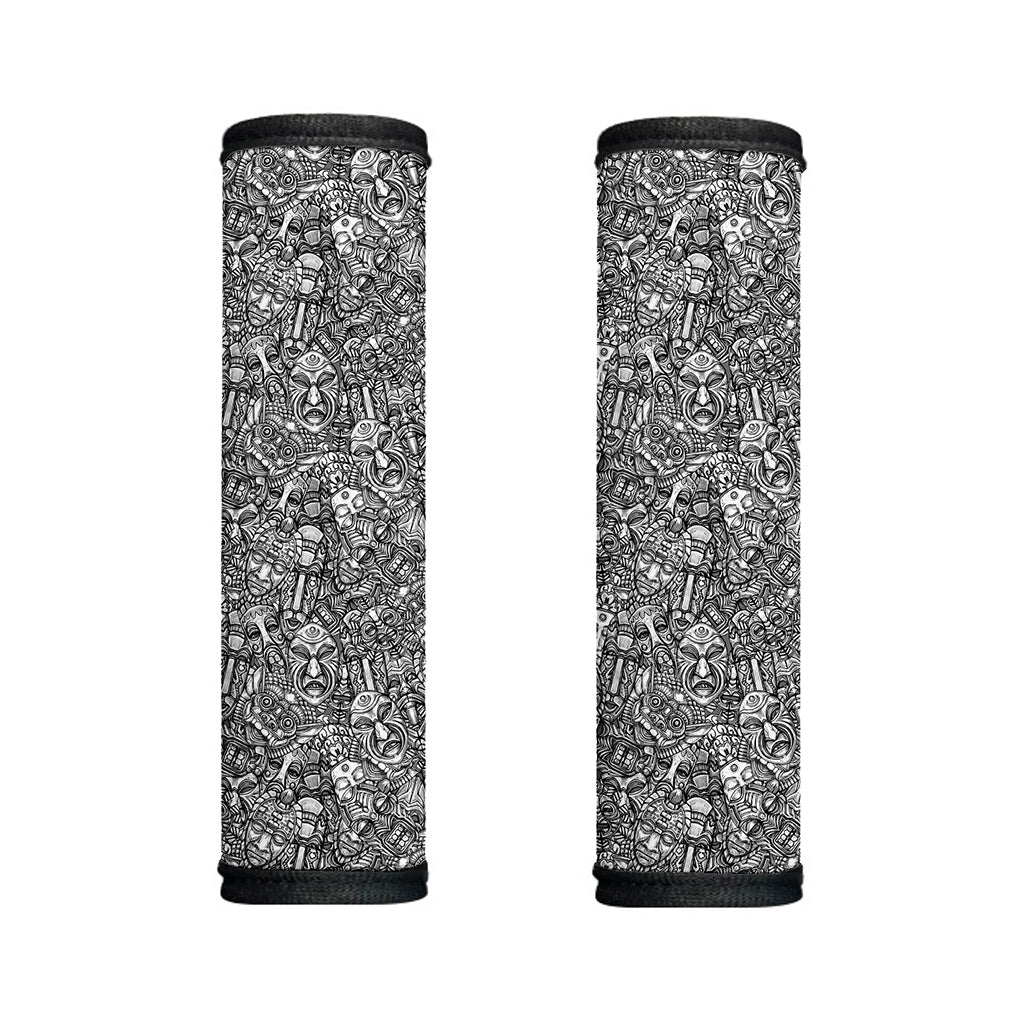 Grey And White Totem Pattern Print Handle Covers