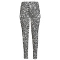 Grey And White Totem Pattern Print High-Waisted Pocket Leggings