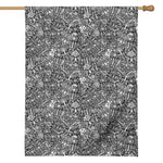Grey And White Totem Pattern Print House Flag
