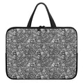 Grey And White Totem Pattern Print Laptop Sleeve With Handle