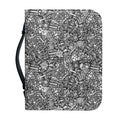 Grey And White Totem Pattern Print Leather Bible Cover