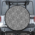 Grey And White Totem Pattern Print Leather Spare Tire Cover