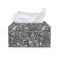 Grey And White Totem Pattern Print Leather Tissue Box Cover